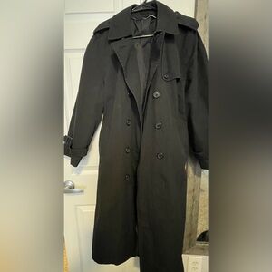 London Fog Women Trench Black Long Coat